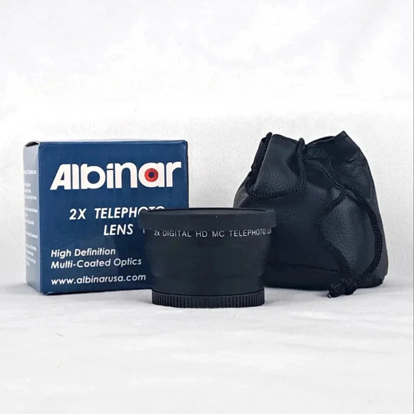 Albinar 2x Telephoto Lens 52mm Professional High Def Speed HD MC - Black NEW - Picture 2 of 6